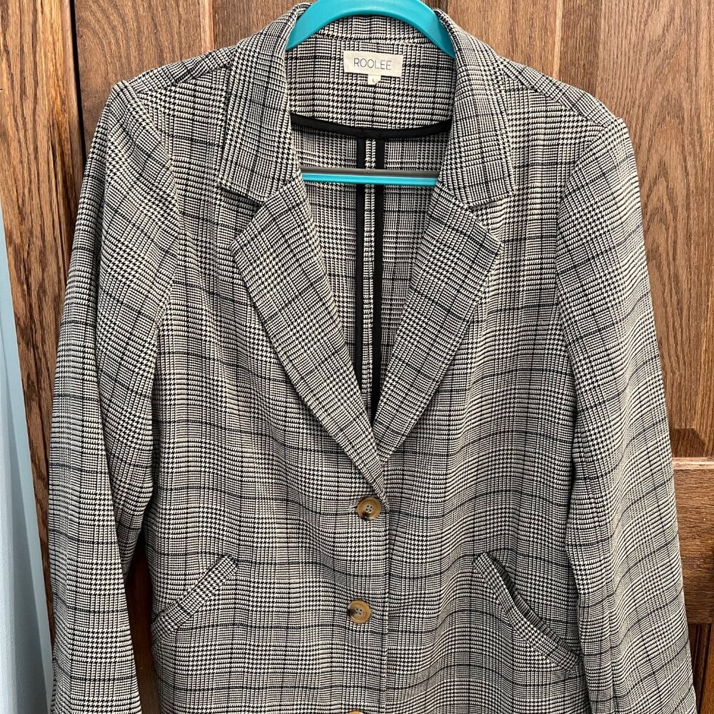 Roolee Boyfriend Blazer, Plaid Size large